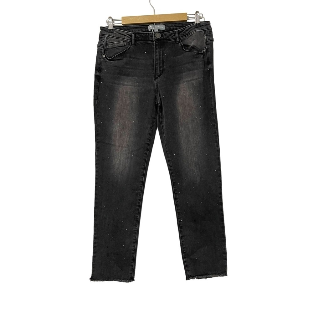 Wit & Wisdom Gray Bedazzled Skinny Jeans Size 8